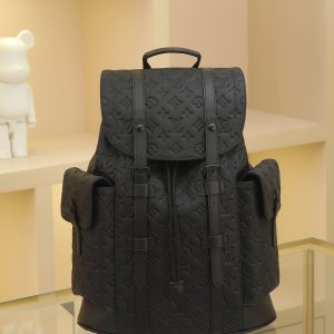 Black Backpack Christopher Multi-Functional Christopher Large Backpack features spacious interior and eye-catching design, making it an ideal everyday bag for outdoor use. Black Grid Large Letter Silk-Print Men's Backpack Hiking Rucksack Its attractive design exudes sophistication. Dimensions: 41×48×13cm